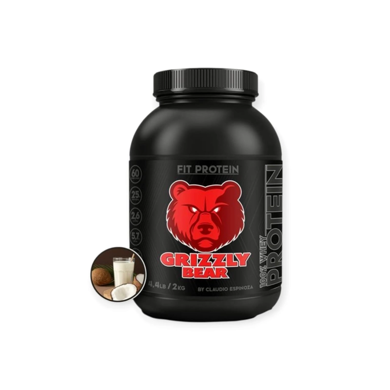 PROTEÍNA GRIZZLY BEAR FIT 2 KILOGRAMOS 60 SERVICIOS COCO - 1