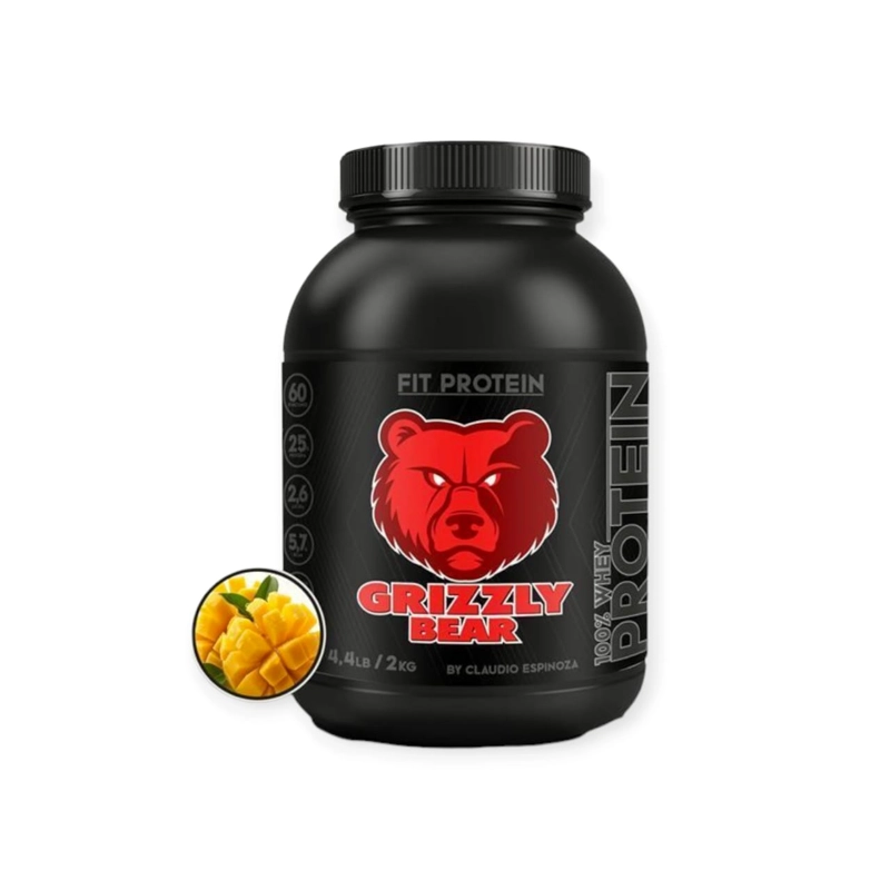 PROTEÍNA GRIZZLY BEAR FIT 2 KILOGRAMOS 60 SERVICIOS MANGO - 1