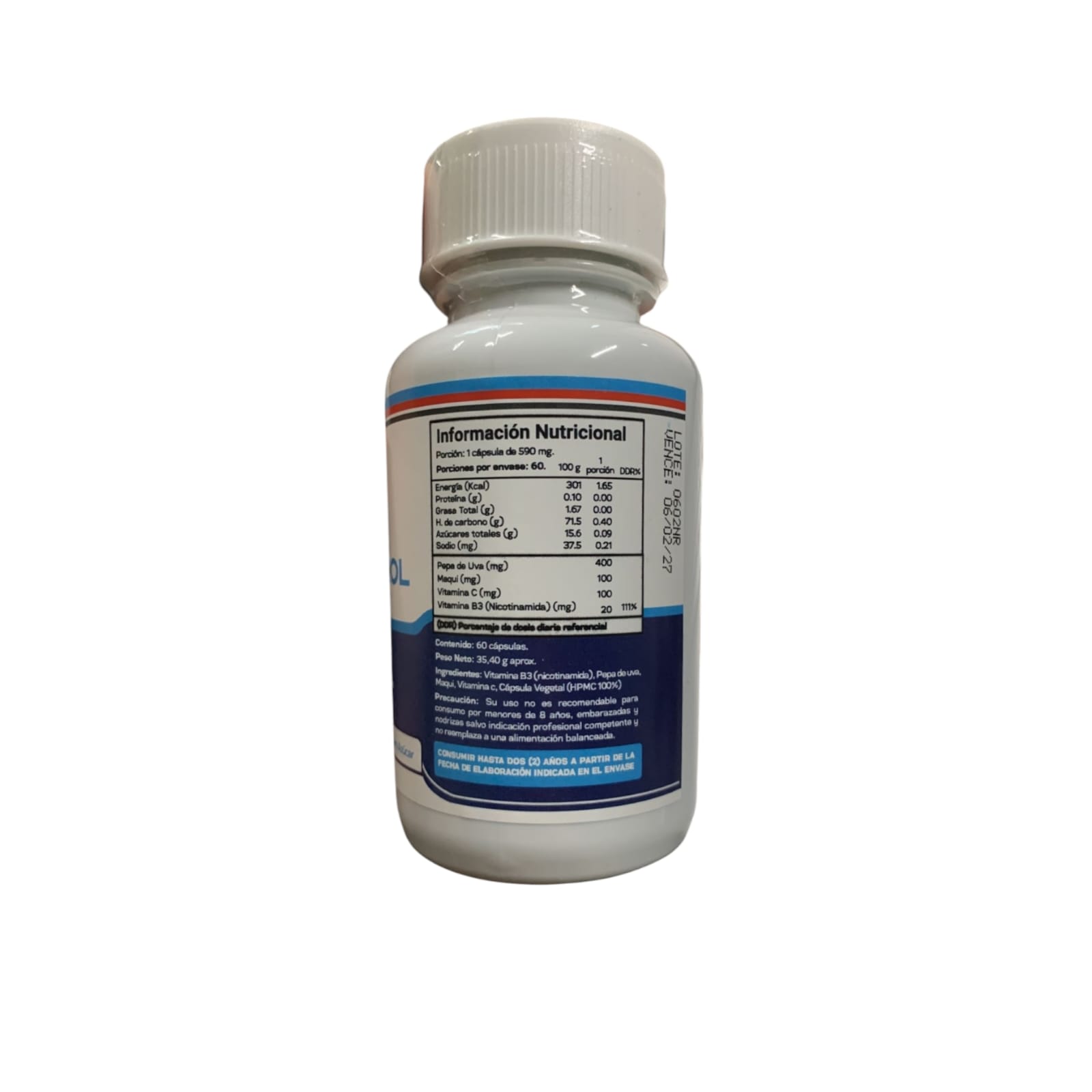 SUPLEMENTO GRIZZLY BEAR NAD + RESVERATROL 60 CÁPSULAS - 2