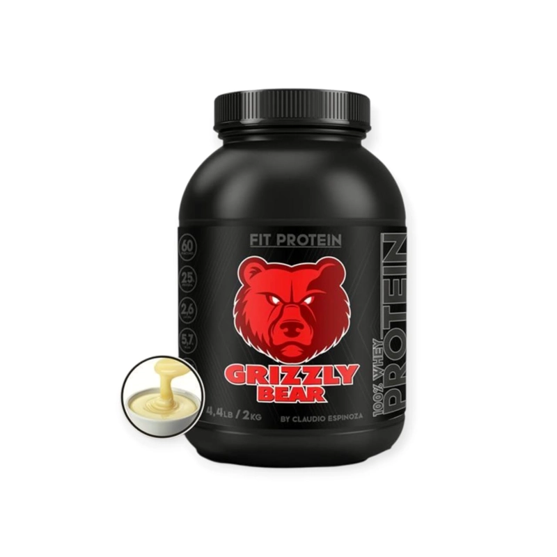 PROTEÍNA GRIZZLY BEAR GRIZZLY 100 % WHEY 2KG 60SV LECHE CONDENSADA - 1