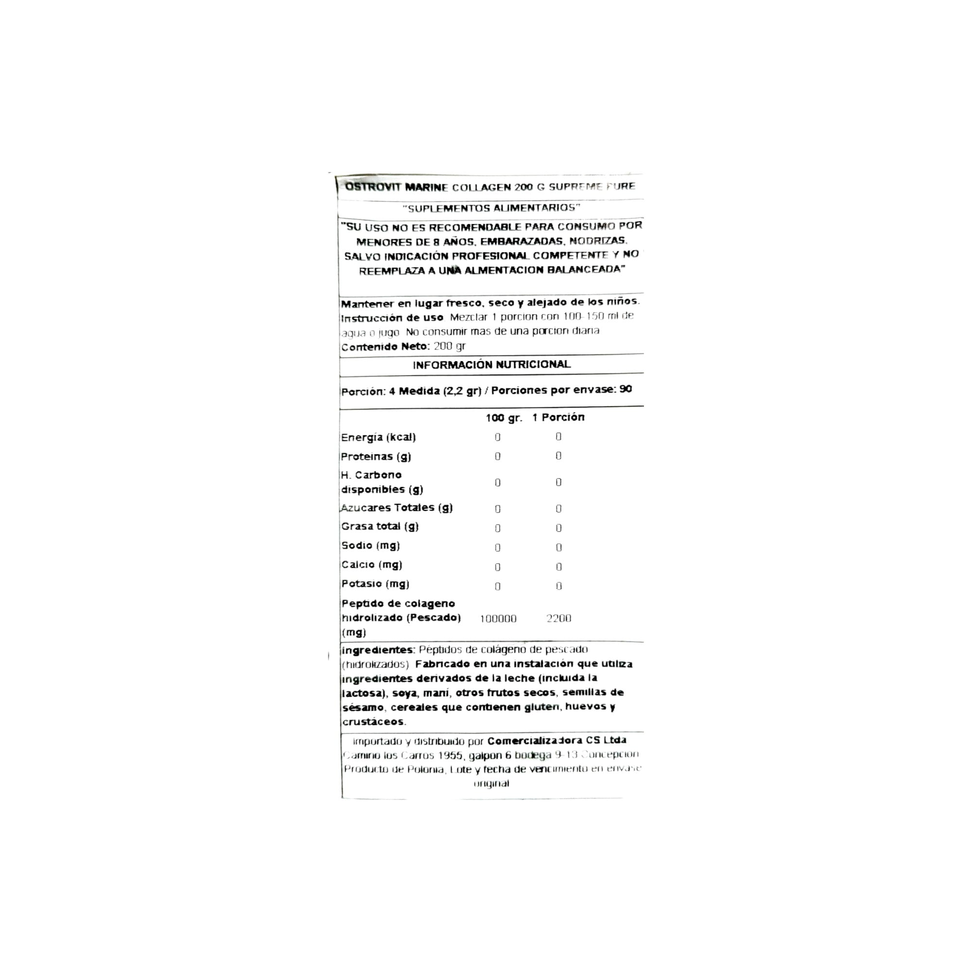 COLAGENO MARINO NATURAL 200GR - OSTROVIT - 2