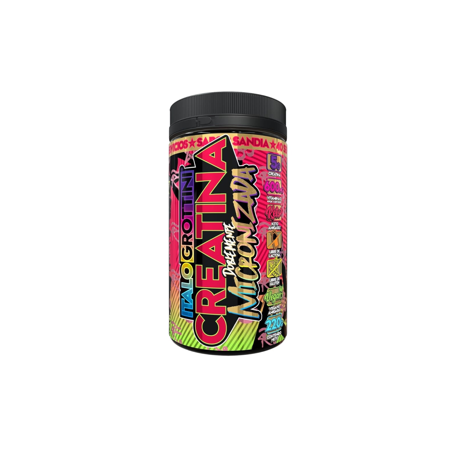 CREATINA MONOHIDRATO MICRONIZADA 220GR 40 SV SANDIA - ITALO GROTTINI - 1