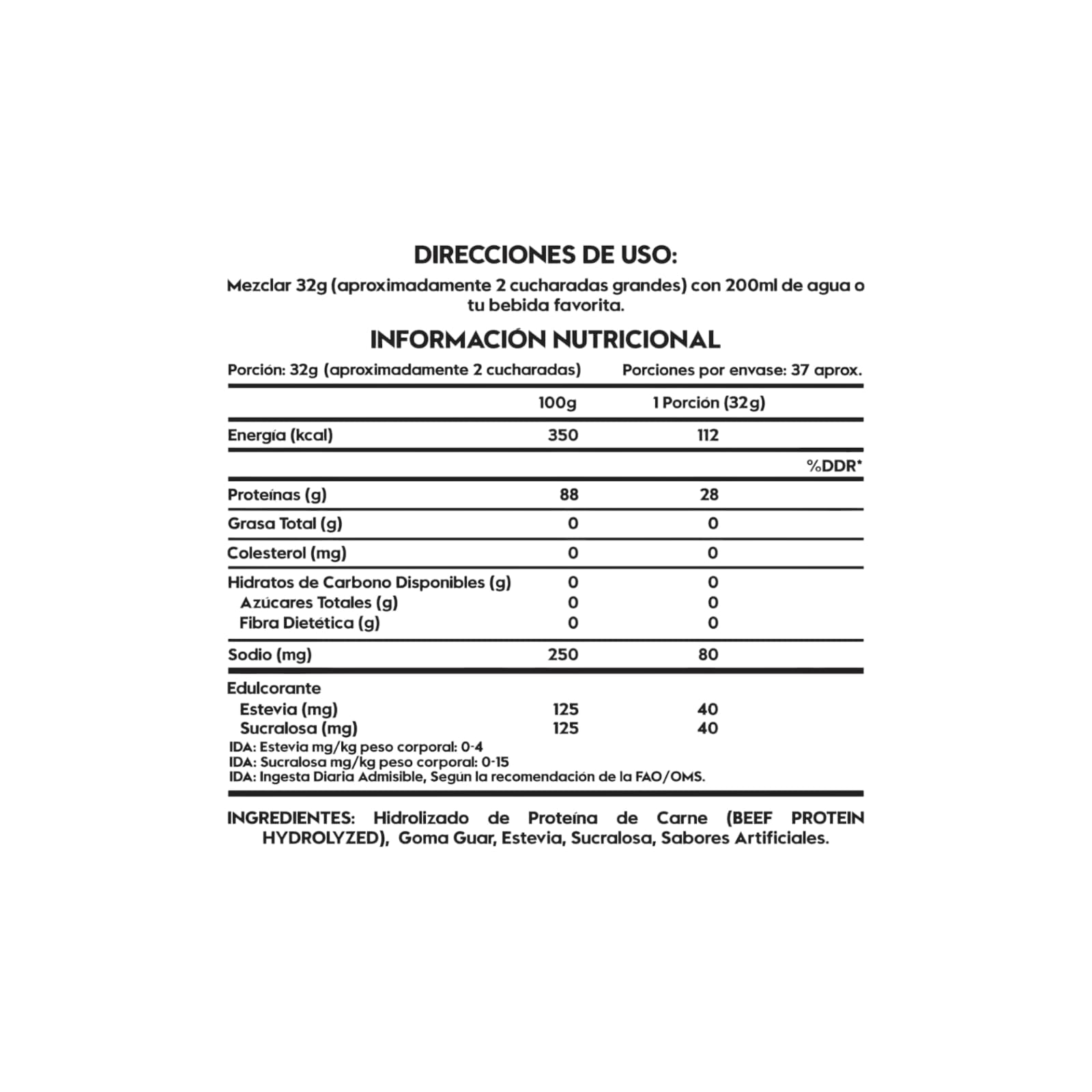 PROTEINA DE CARNE BEEF PROTEIN 37 SV 2.6LBS CHOCOLATE - ITALO GROTTINI - 3