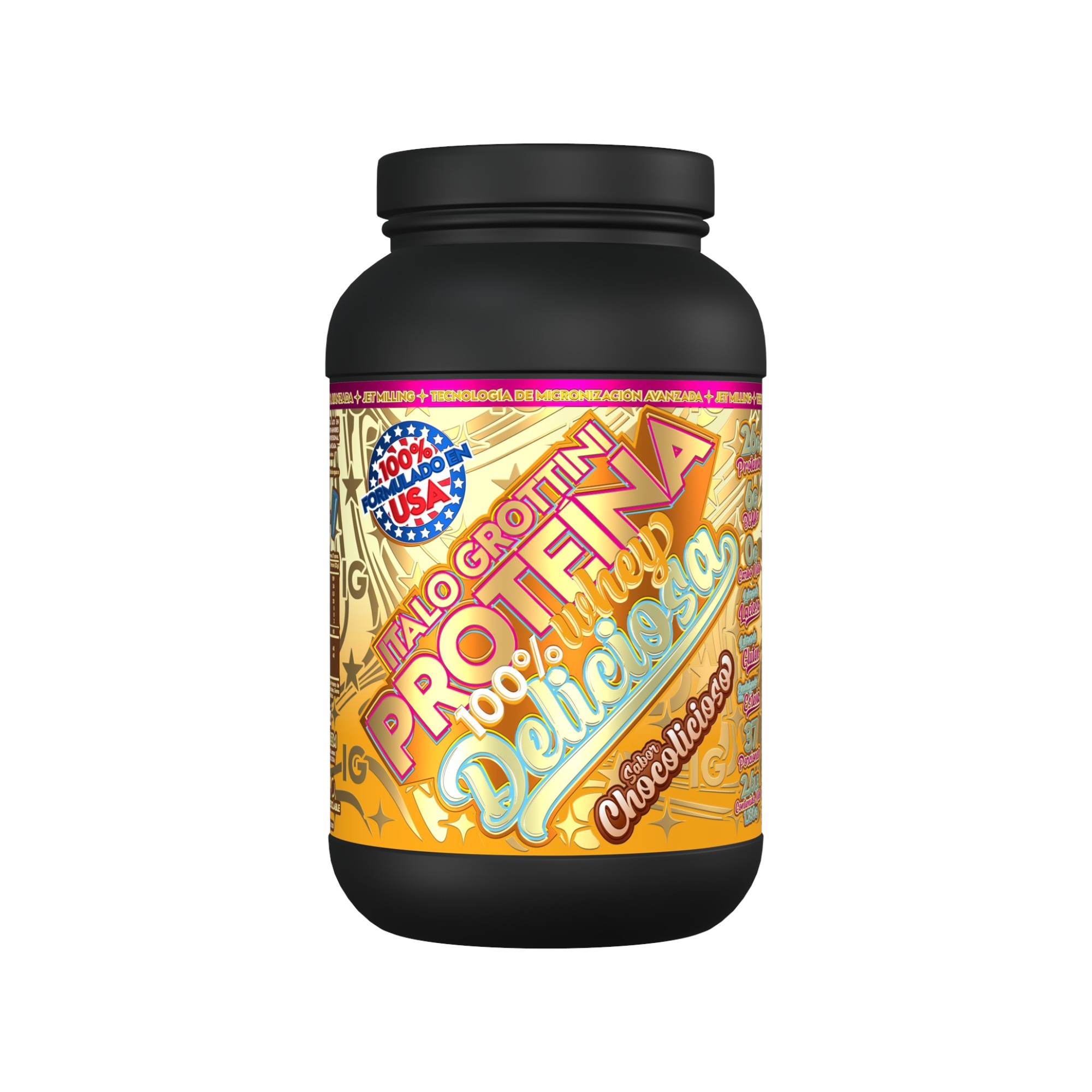 PROTEÍNA WHEY DELICIOSA 2.6 LIBRAS 37 SV CHOCOLICIOSA - ITALO GROTTINI - 1
