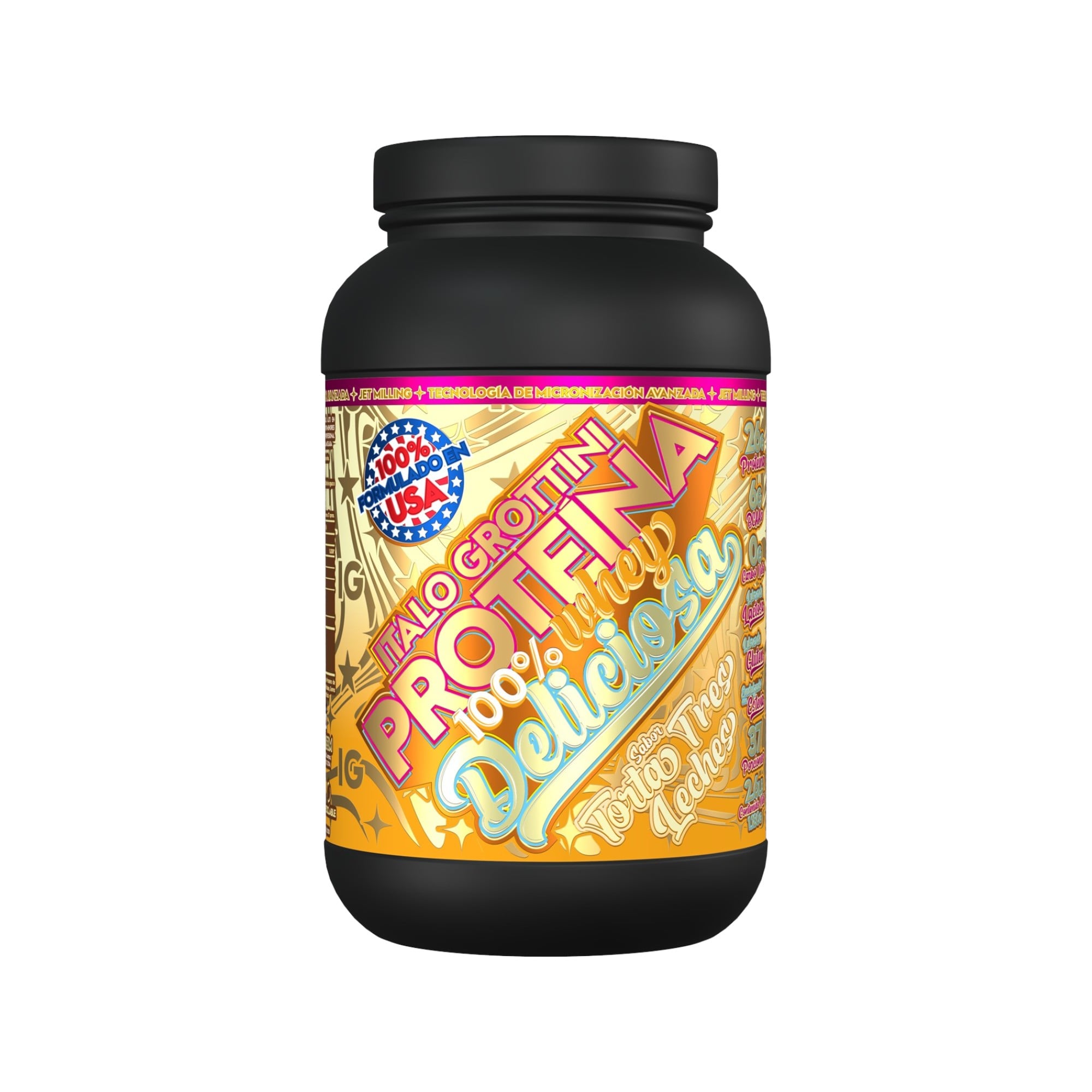 PROTEÍNA WHEY DELICIOSA 2.6 LIBRAS 37 SV TORTA TRES LECHES - ITALO GROTTINI - 1