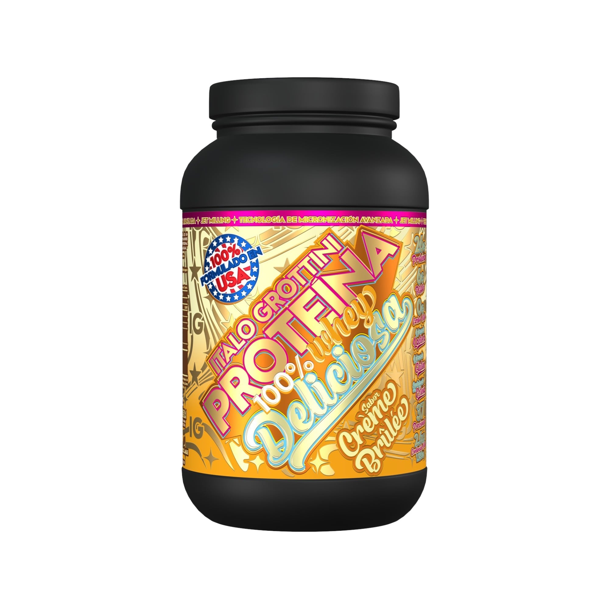 PROTEÍNA WHEY DELICIOSA 2.6 LIBRAS 37 SV CREME BRULEE - ITALO GROTTINI - 1