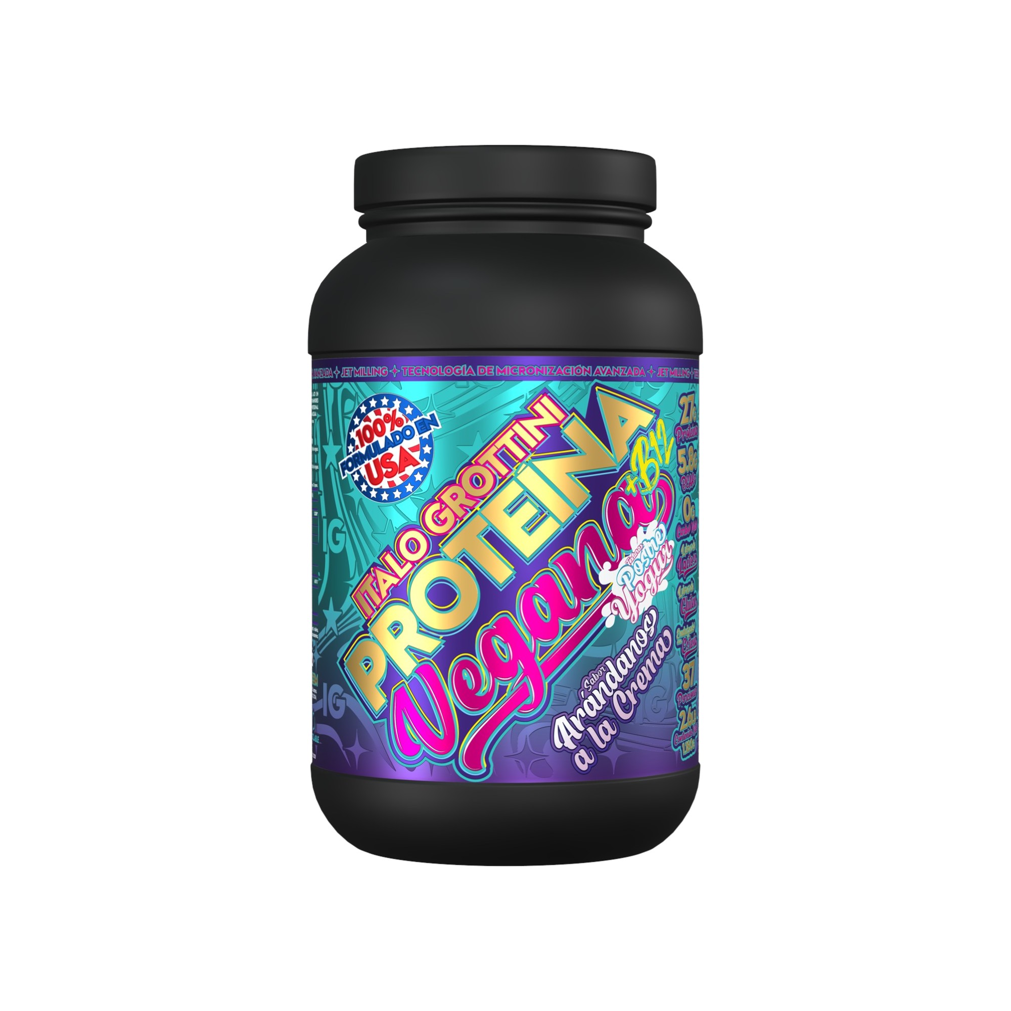 PROTEINA VEGANA 2.6LIBRAS 37SV ARANDANO A LA CREMA - ITALO GROTTINI - 1