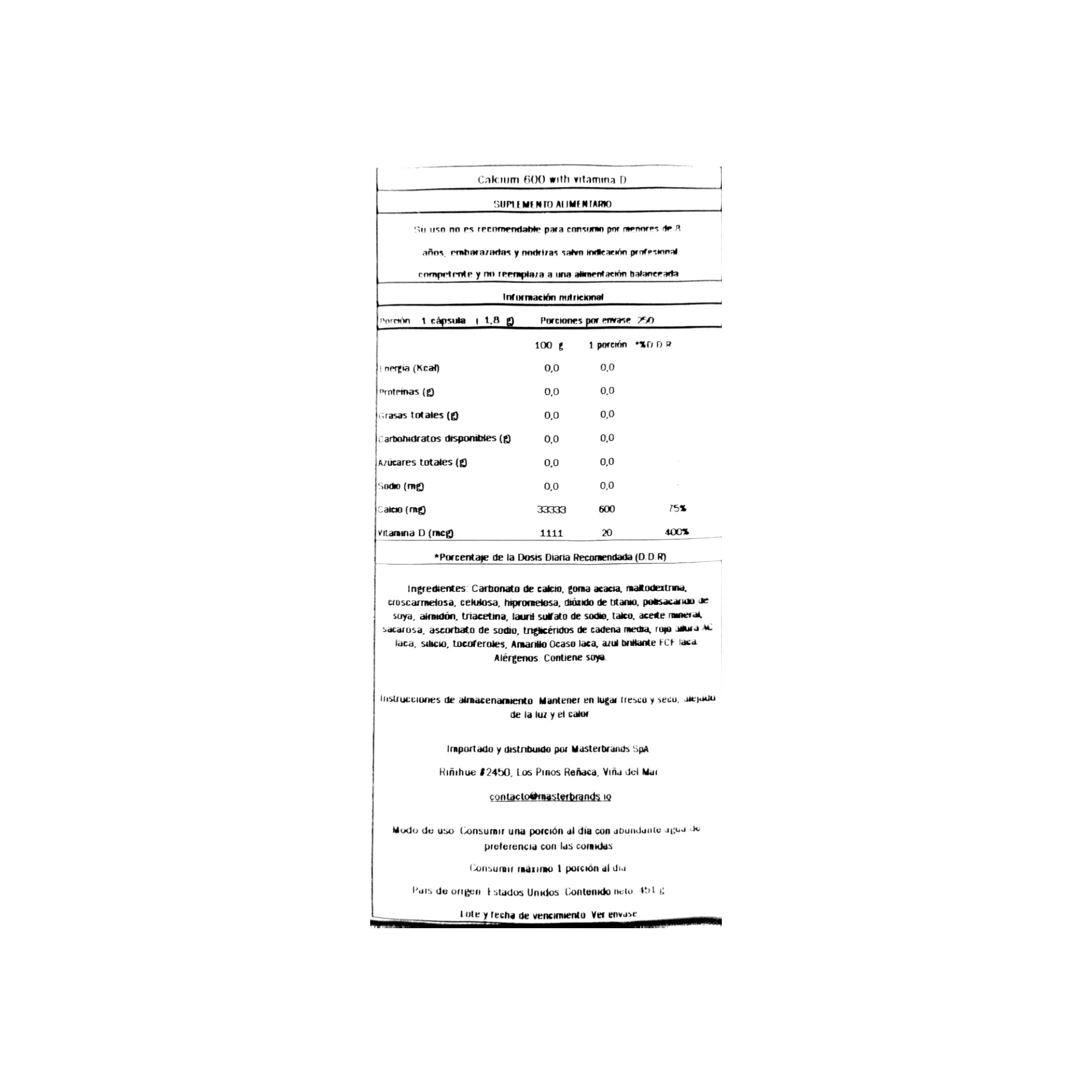 CALCIO 600 MG + VITAMINA D3 250 CAPSULAS - NATURE'S TRUTH - 2