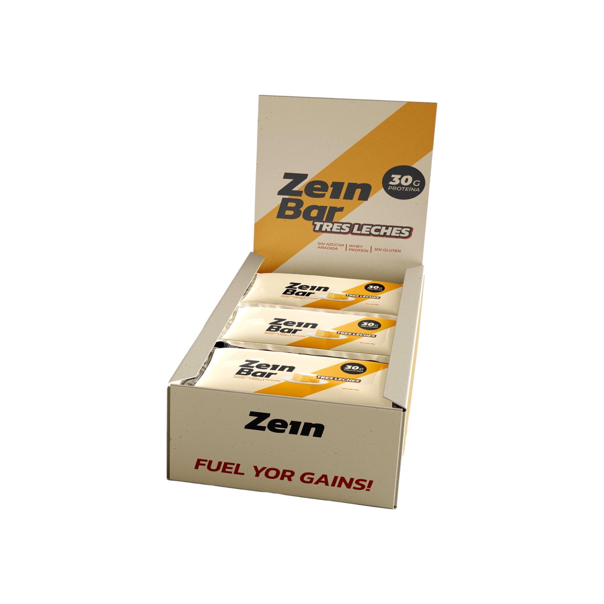 BOX DE 12 BARRAS DE PROTEINA ZEIN BAR TRES LECHES 100GR - ZEIN - 1