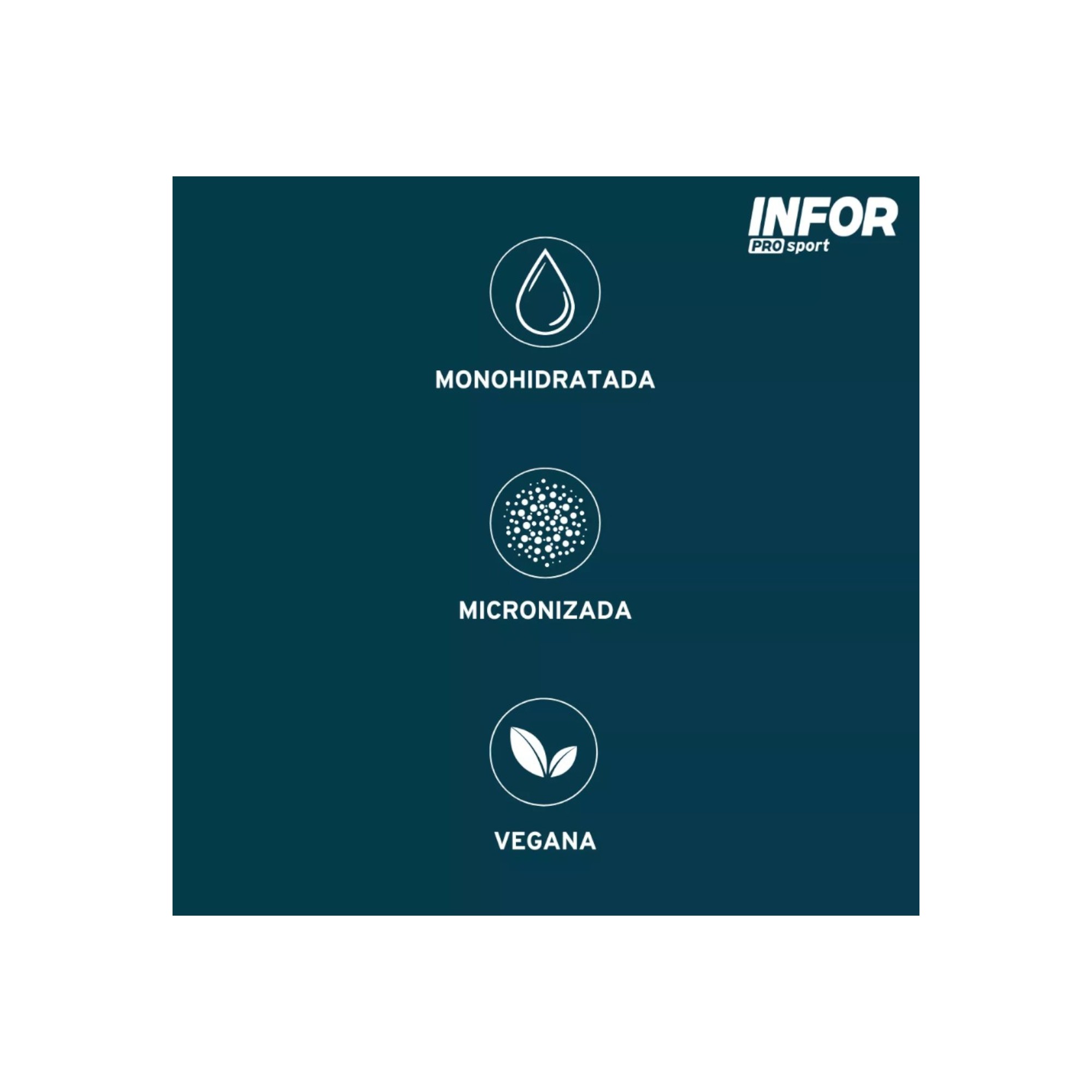 CREATINA MONOHIDRATADA 10 STICKS DE 5 GRAMOS SIN SABOR - INFOR - 3