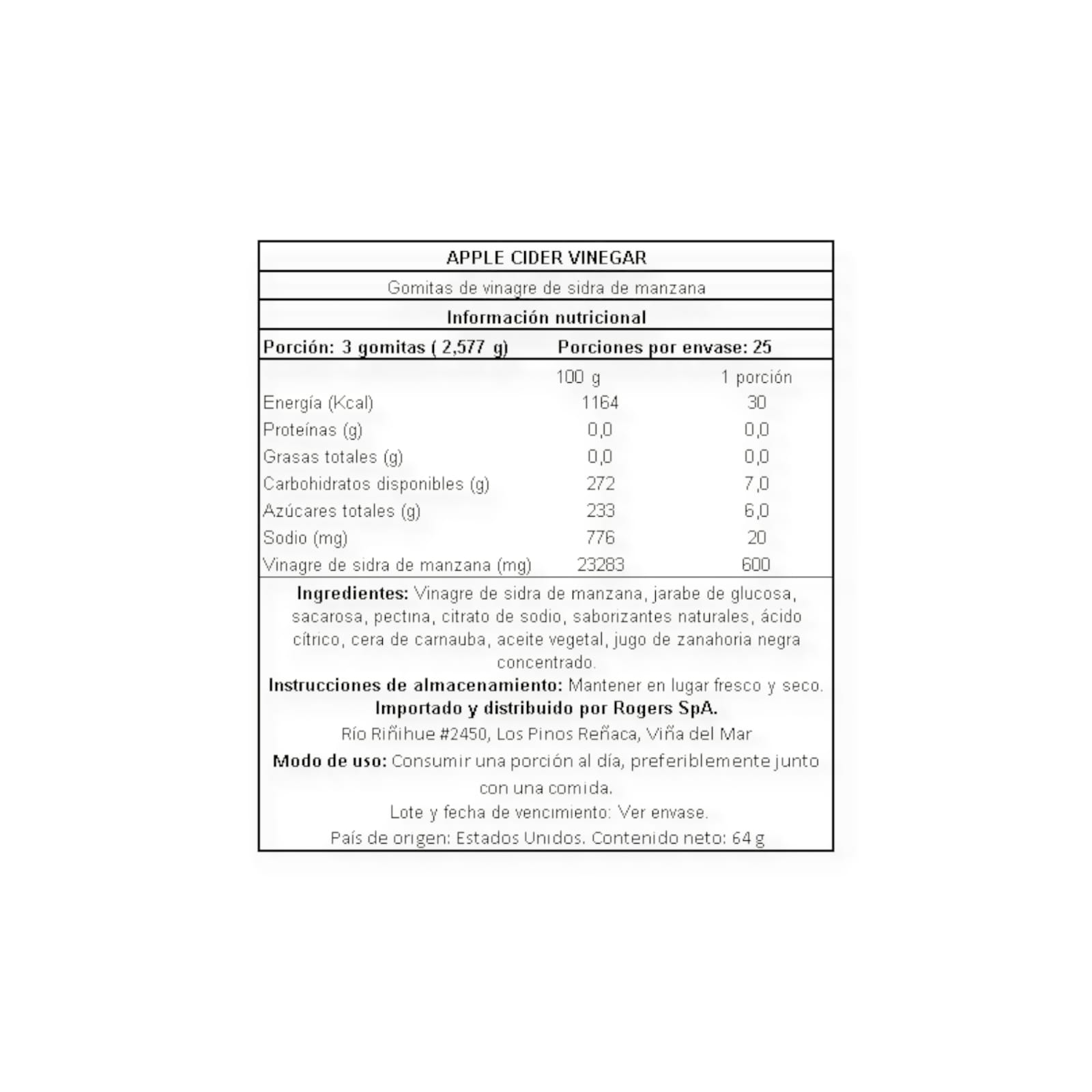 GOMITAS VINAGRE DE MANZANA 600MG 75 GOMITAS - NATURE'S TRUTH - 2