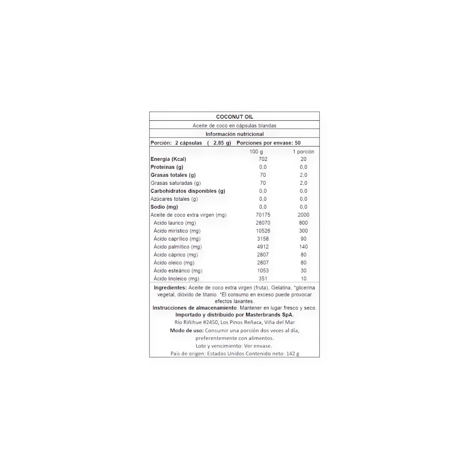 ACEITE DE COCO EXTRA VIRGEN 2000MG 100 CAPSULAS - NATURE'S TRUTH - 2