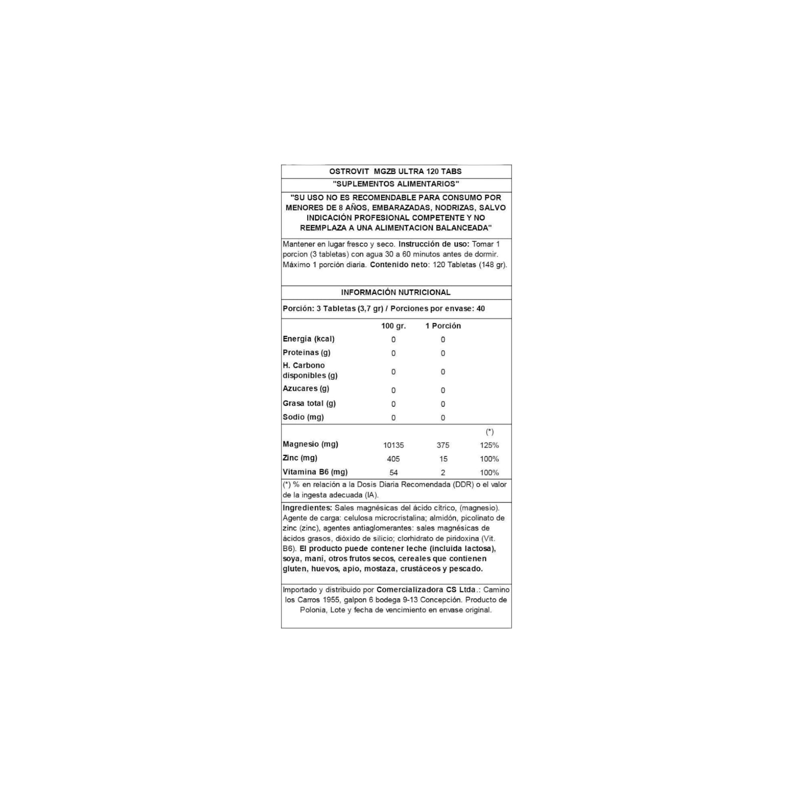ZMA ULTRA 120 CAPSULAS MGZB - OSTROVIT - 2