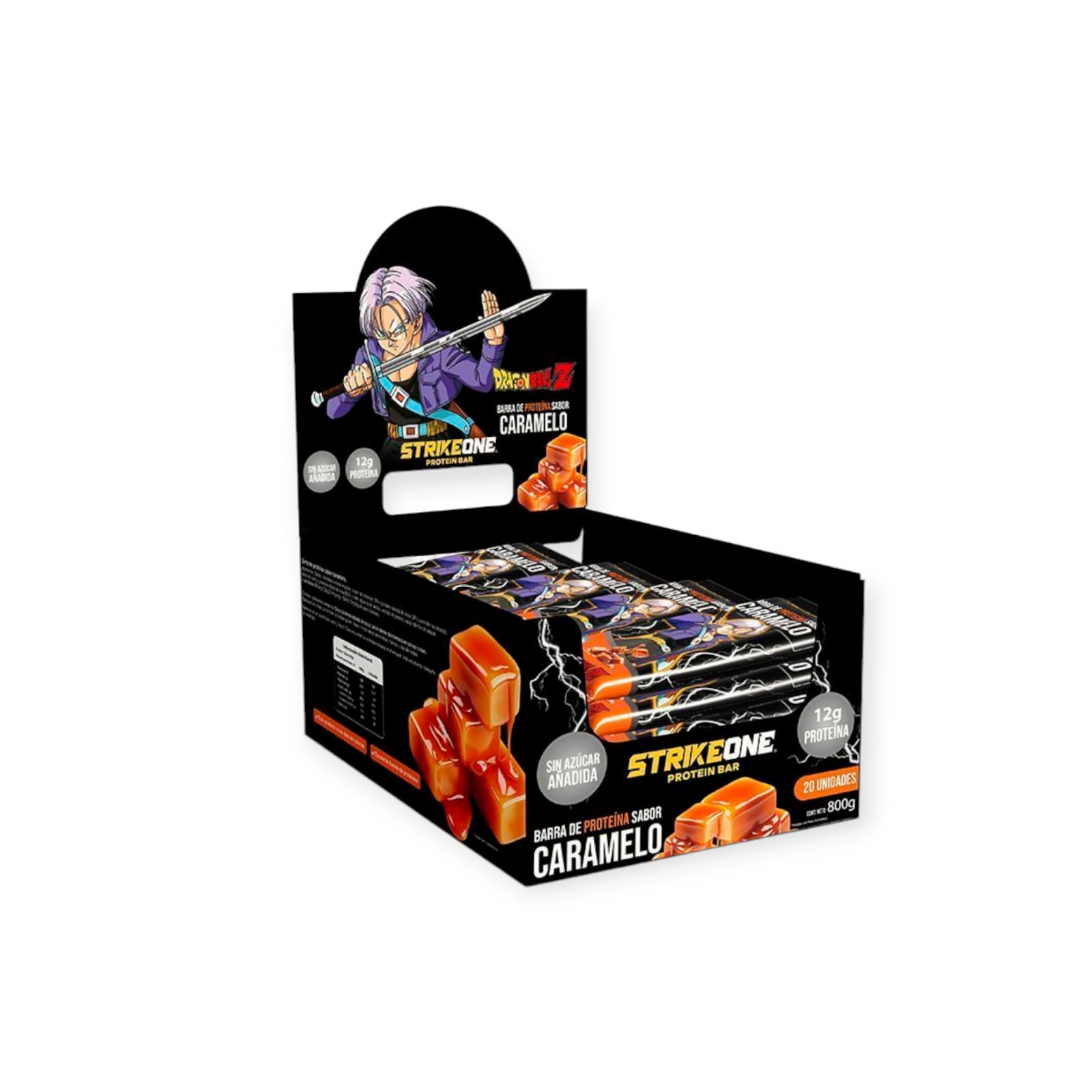 BOX 20 BARRAS DRAGON BALL Z TRUNKS / CARAMELO - STRIKEONE - 1