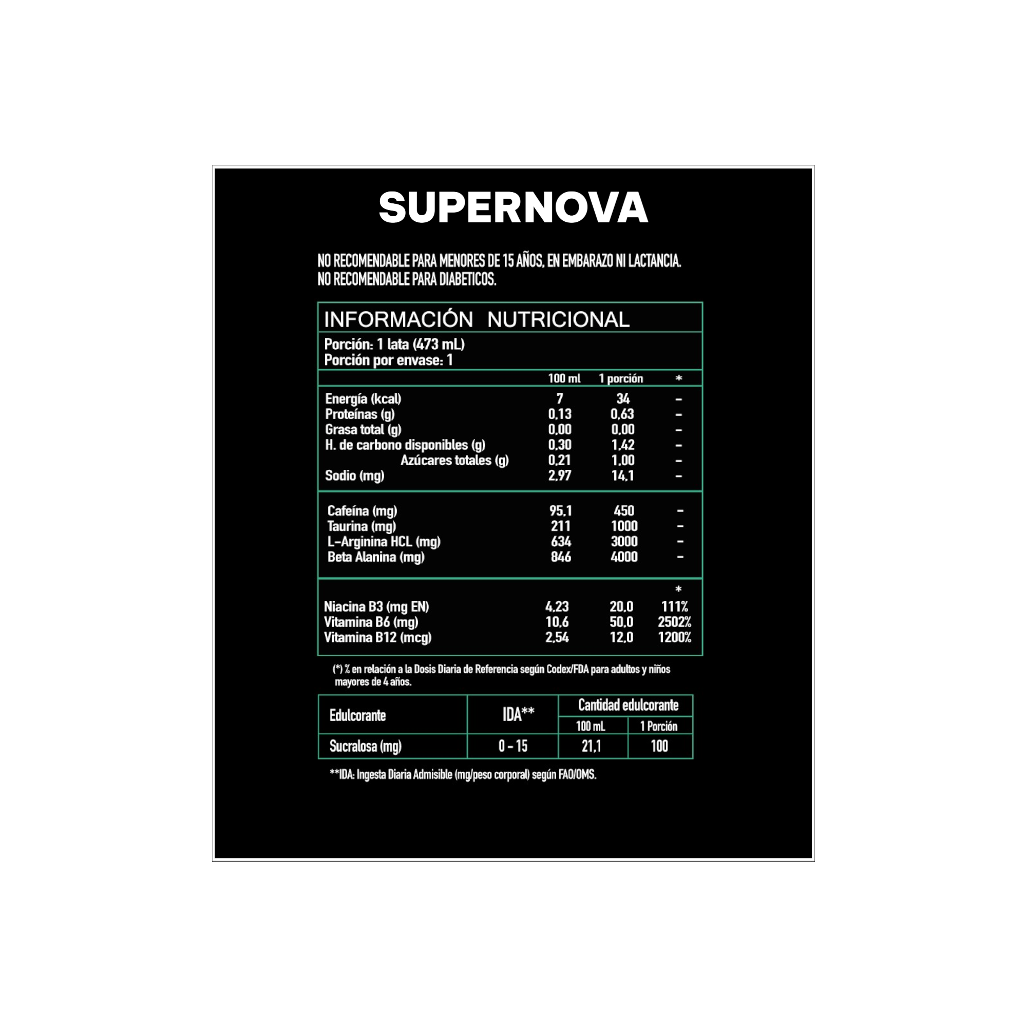 PACK X12 PRE ENTRENO LIQUIDO SUPERNOVA 473ML - ALIEN SQUAD ENERGY - 2