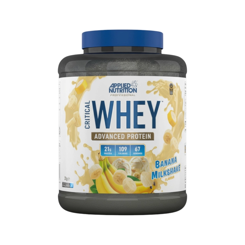 PROTEINA CRITICAL WHEY 2KG 67 SV BANANA MILKSHAKE - APPLIED NUTRITION - 1