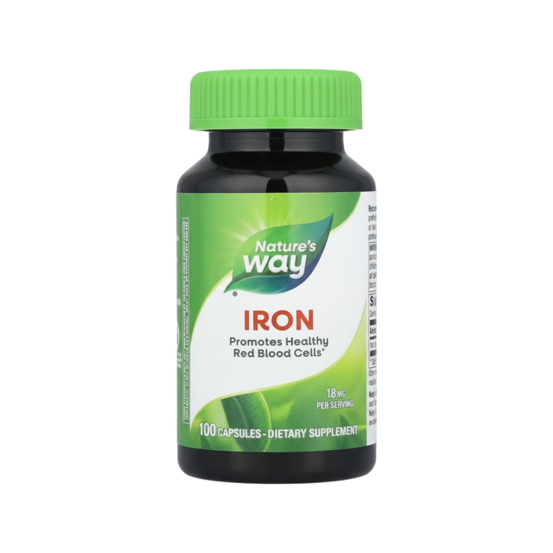 IRON 18MG 100 CAPSULAS - NATURE'S WAY - 1