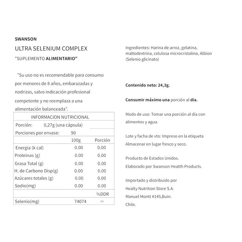 ALBION SELENIUM 200MCG 90 CAPSULAS VEGANAS - SWANSON - 2