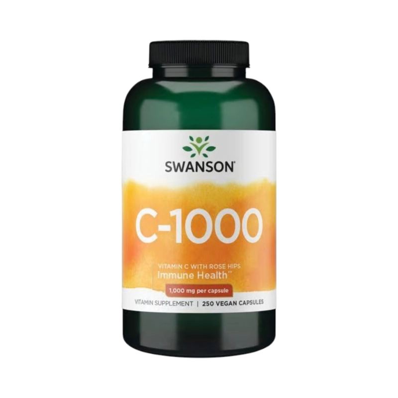 VITAMINA C CON ROSE HIPS 1000MG 250 CPS VEGANAS - SWANSON - 1