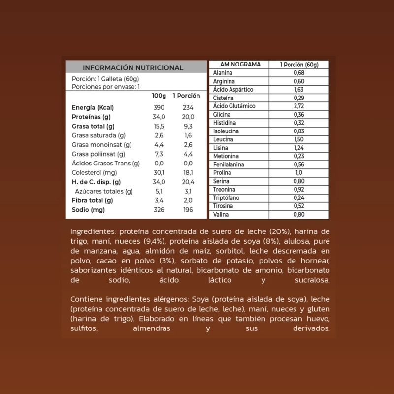 GALLETON PROTEIN COOKIE 20GR PROTEINA BROWNIE NUEZ - ZEIN - 2