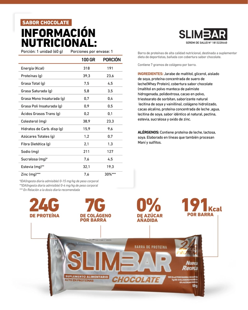 BOX 12 BARRAS DE PROTEINA SLIMBAR 60GR C/U PLATANO MANJAR - 2