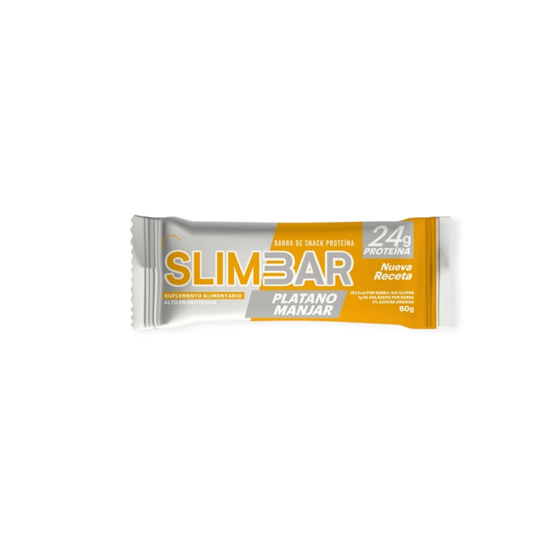 BOX 12 BARRAS DE PROTEINA SLIMBAR 60GR C/U PLATANO MANJAR - 3