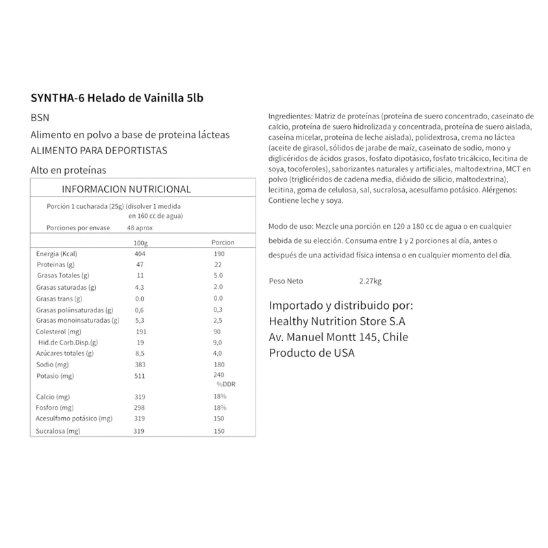 PROTEINA WHEY SYNTHA-6 48 SERVICIOS VAINILLA ICE CREAM - BSN - 2