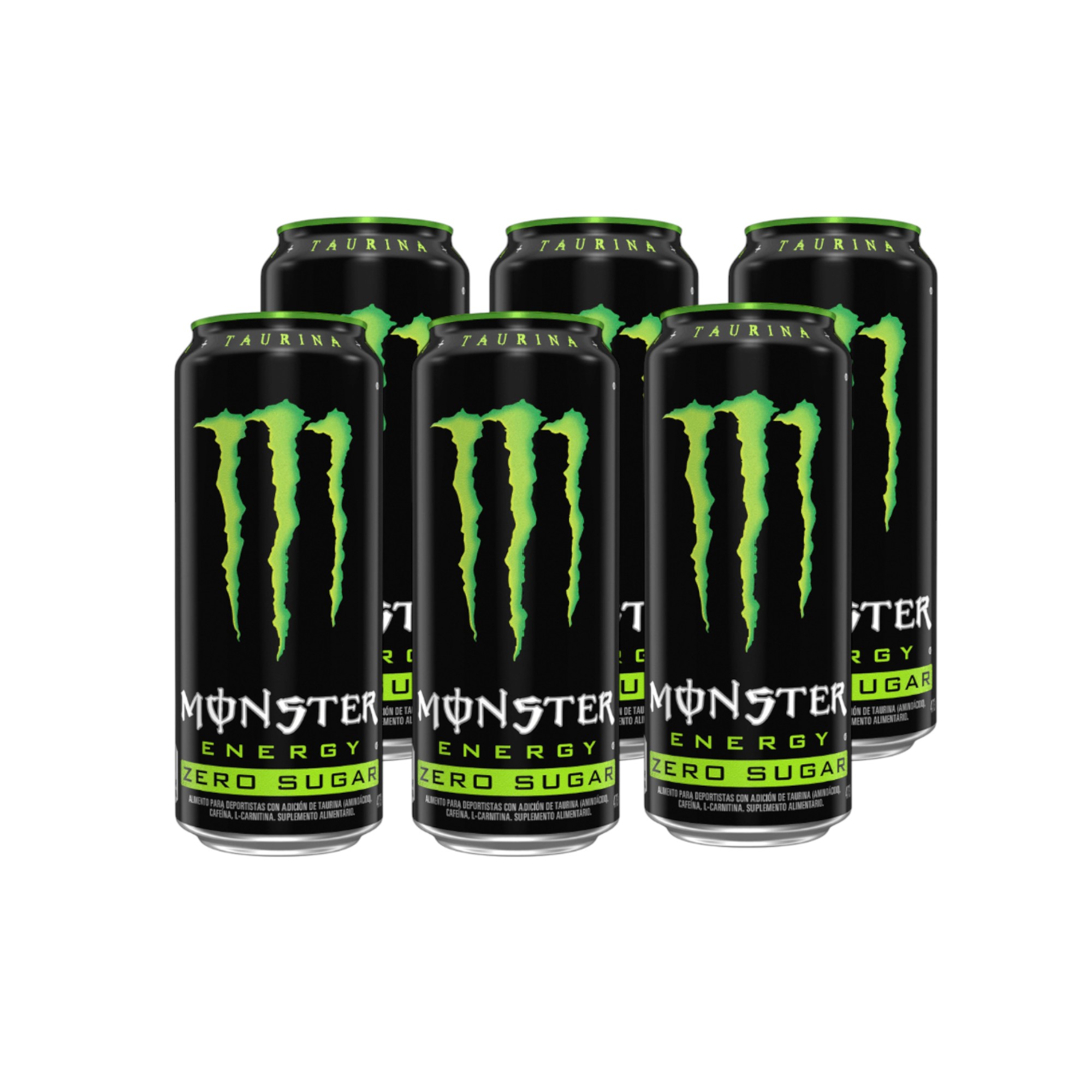 PACK X6 ENERGETICA GREEN ZERO AZUCAR 473ML - MONSTER ENERGY - 1