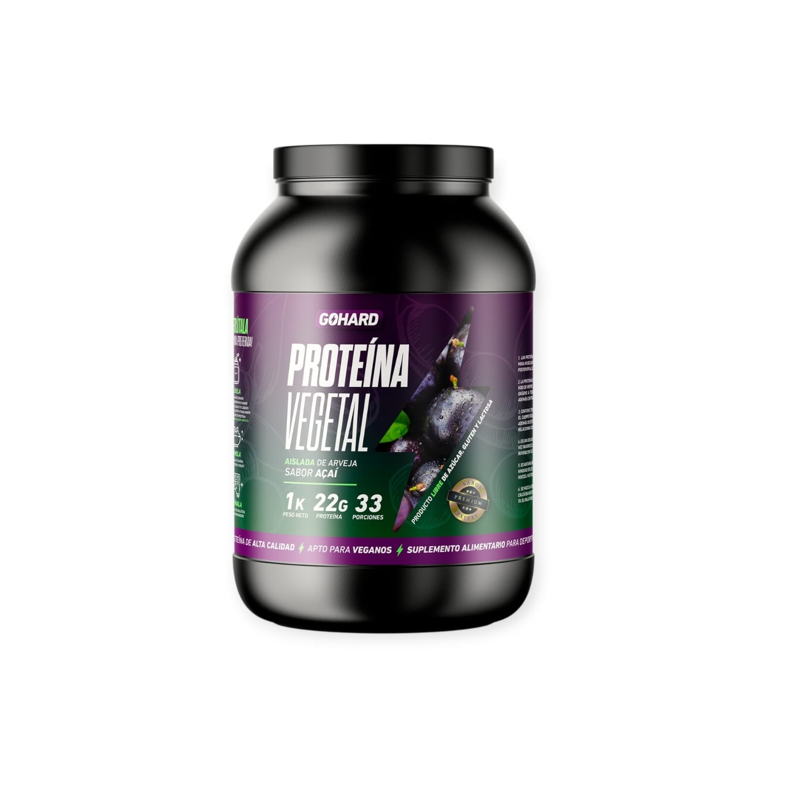 PROTEINA VEGETAL 33 SERVICIOS ACAI ARVEJA - GOHARD - 1