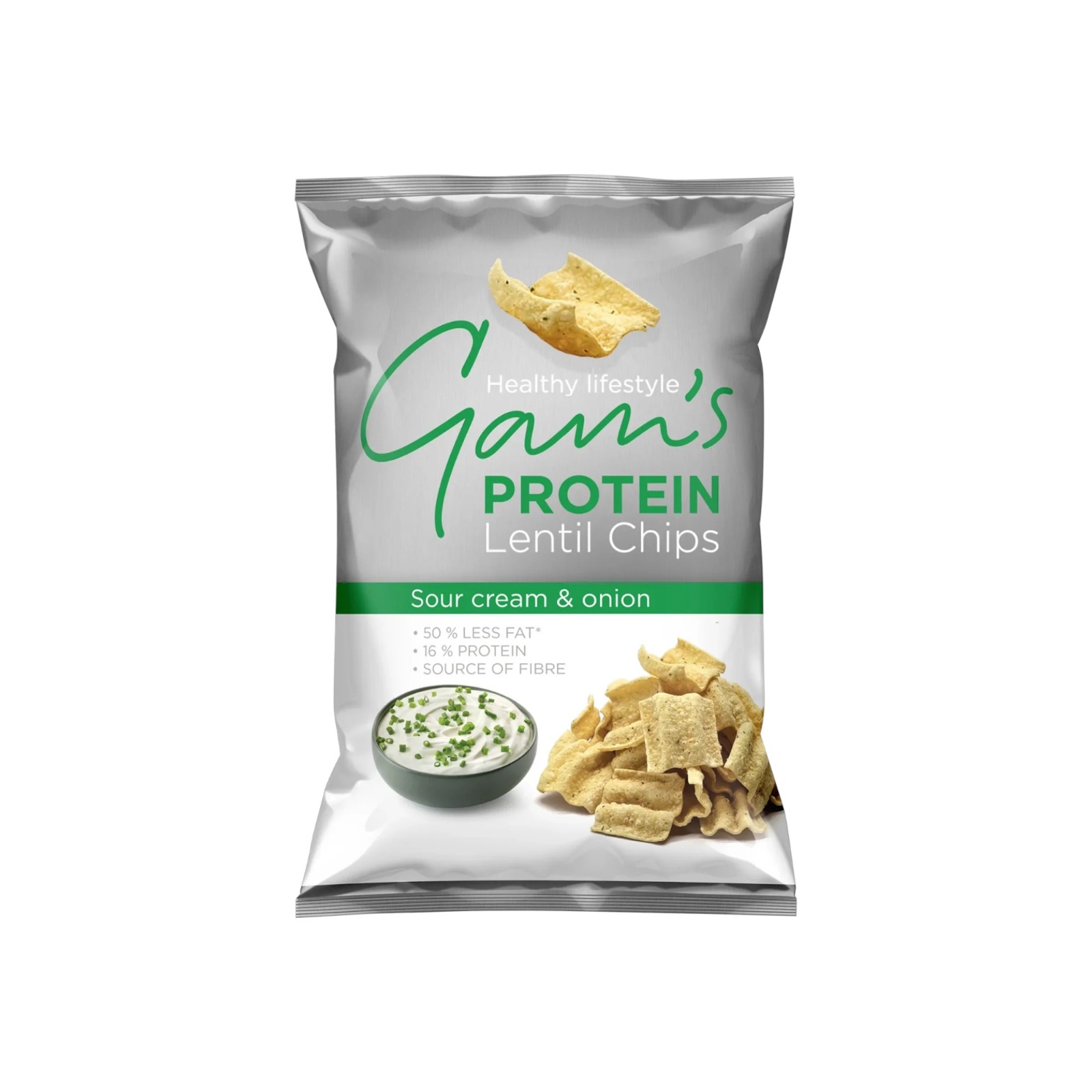 CHIPS DE PROTEINA 65GRS CREMA ACIDA Y CEBOLLA - GAM'S - 1