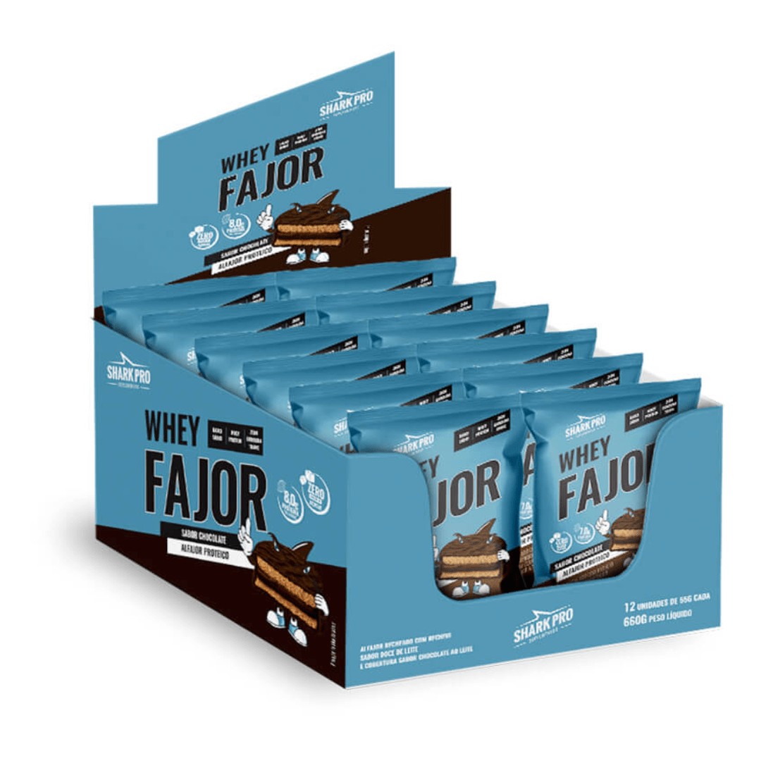 SHARK WHEY ALFAJOR - 12 UNI - CHOCOLATE- SHARK PRO - 1