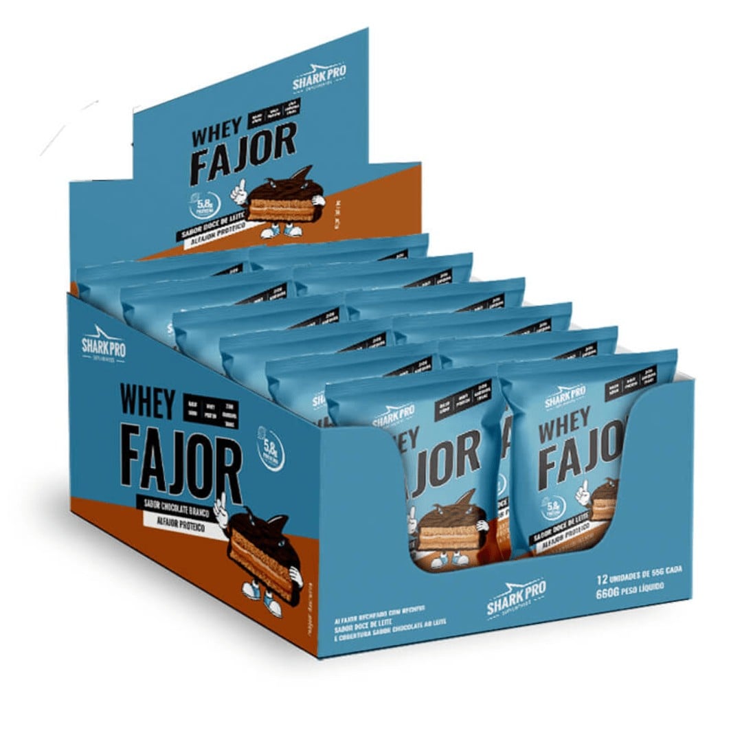SHARK WHEY ALFAJOR - 12 UNI - DULCE DE LECHE- SHARK PRO - 1