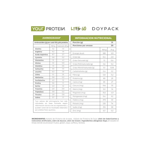 PROTEINA LET'S GO VEGAN SIN SABOR 1.4LB (660GR) - YOUR PROTEIN - 2