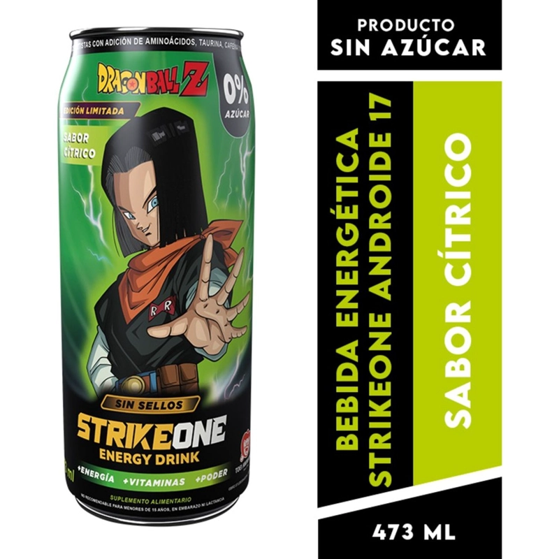 ENERGETICA STRIKE ONE ENERGY DRINK DRAGON BALL CITRICO ZERO / ANDROIDE 17 - STRIKEONE - 1