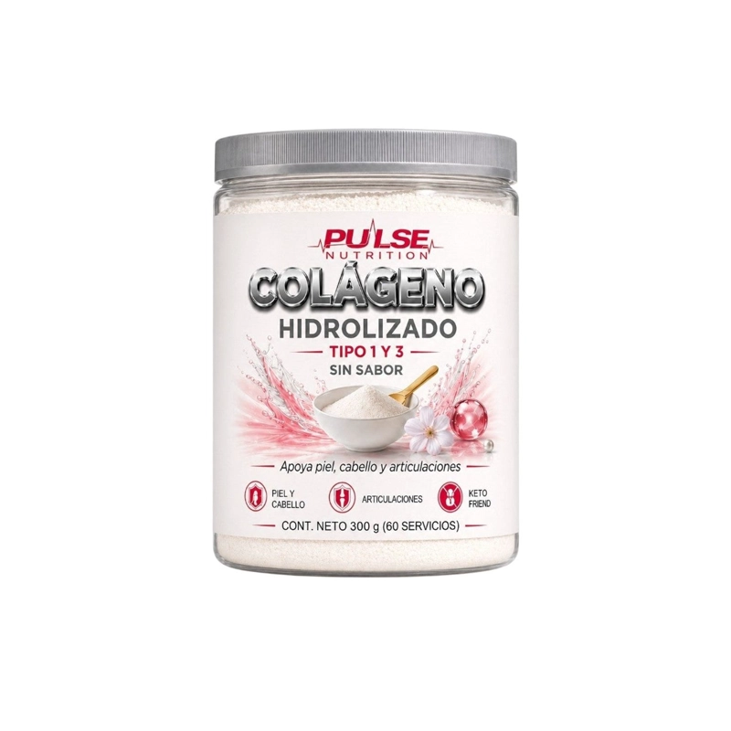 COLAGENO HIDROLIZADO TIPO 1 Y 3 SIN SABOR 300GR - PULSE NUTRITION - 1