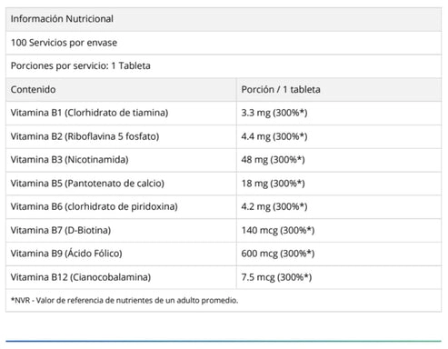 VITAMINA B COMPLEX 100 TABLETAS - DY NUTRITION - 2