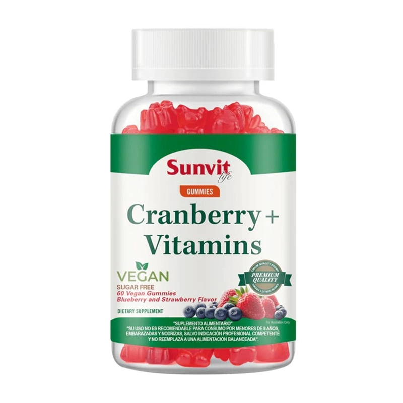 CRANBERRY + VITAMINAS 60 GOMITAS VEGANAS ARANDANO Y FRUTILLA -SUNVIT - 1