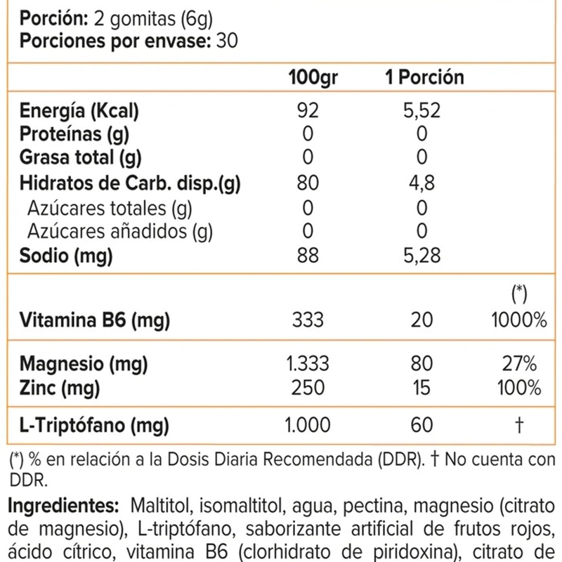 MAGNESIO + TRIPTOFANO 6O GOMITAS VEGANAS MIX BERRIES -SUNVIT - 2