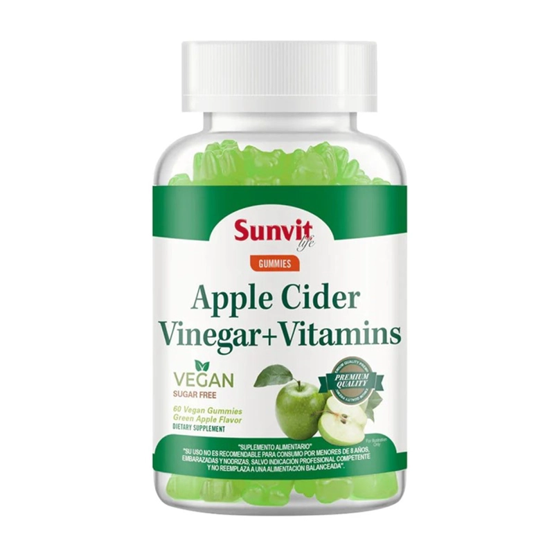 VINAGRE DE MANZANA + VITAMINAS 60 GOMMITAS VEGANAS MANZANA VERDE -SUNVIT - 1