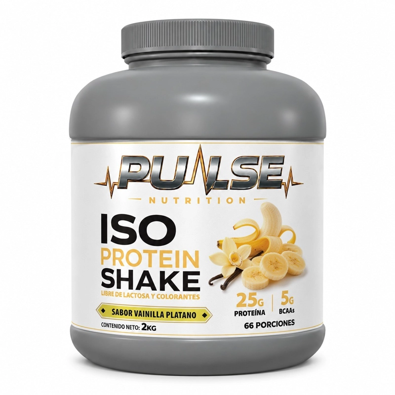 PROTEINA ISO SHAKE 2KG 66 SERVICIOS VAINILLA PLATANO - PULSE NUTRITION - 1
