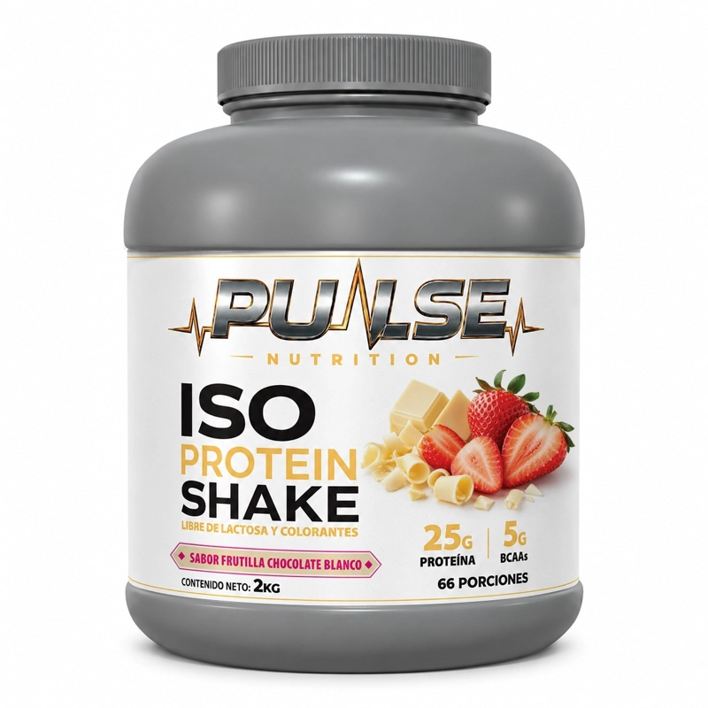 PROTEINA ISO SHAKE 2.KG 66 SERVICIOS FRUTILLA CHOCOLATE BLANCO - PULSE NUTRITION - 1