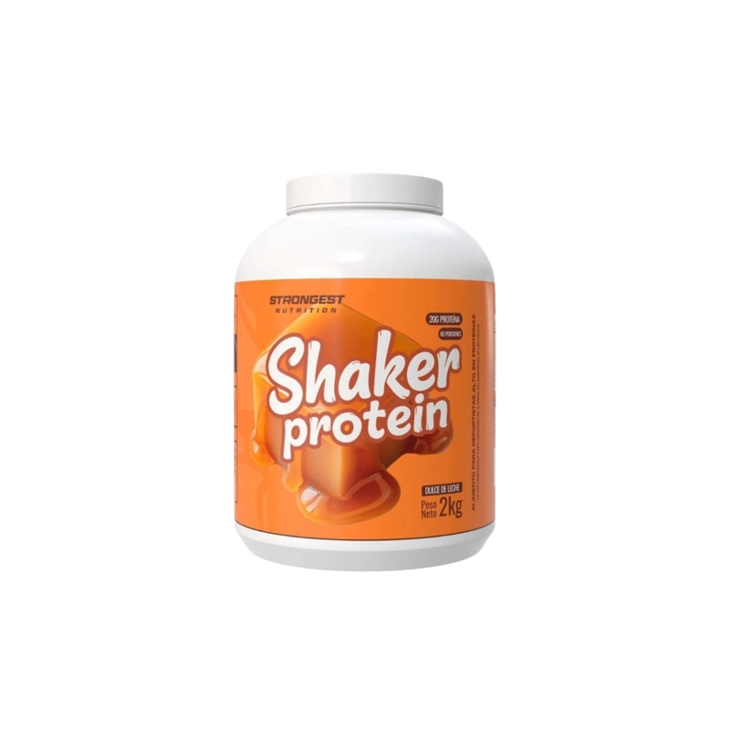 PROTEINA SHAKER 2KG 60SERV DULCE DE LECHE - STRONGEST - 1