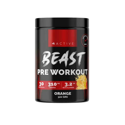 PRE ENTRENO BEAST 320GR NARANJA- 4ACTIVE - 1