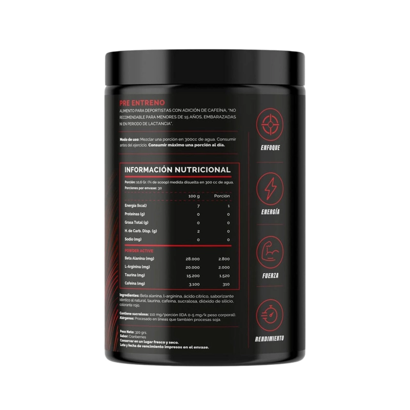 PRE ENTRENO BEAST 320GR FRUIT PUNCH- 4ACTIVE - 2