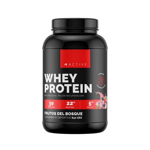 PROTEINA WHEY 30SV 840GR FRUTOS DEL BOSQUE - 4ACTIVE - 1