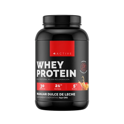 PROTEINA WHEY 30SV 840GR MANJAR DULCE DE LECHE - 4ACTIVE - 1