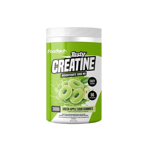 CREATINA MONOHIDRATADA TASTY 300GR GREEN APPLE SOUR GUMMIES - FOODTECH - 1