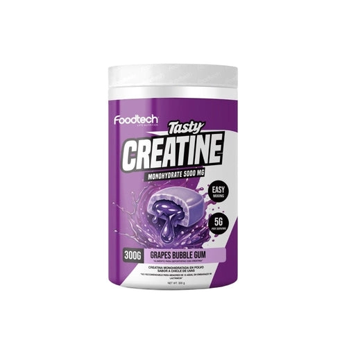 CREATINA MONOHIDRATADA TASTY 300GR GRAPES BUBBLE GUM - FOODTECH - 1