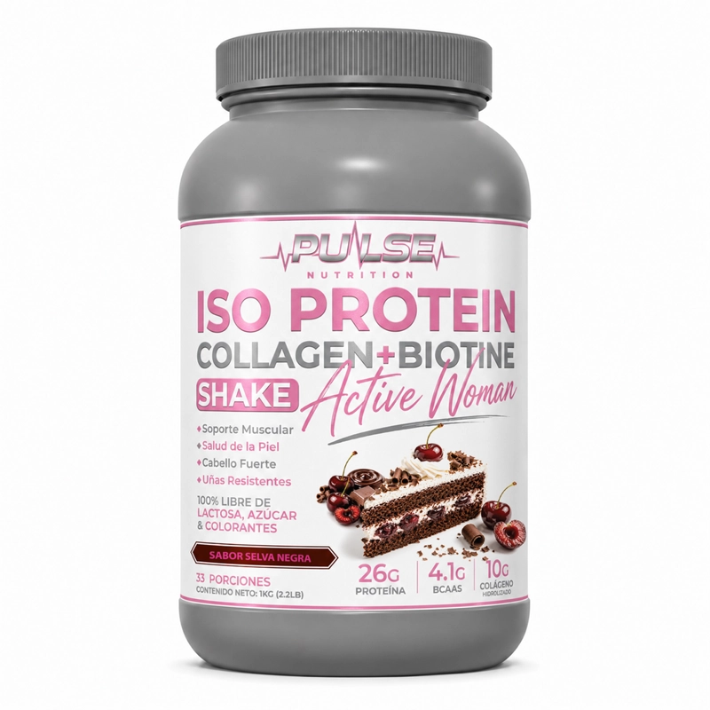 PROTEINA ISO SHAKE COLLAGEN + BIOTINA 2.2LB SELVA NEGRA - PULSE NUTRITION - 1