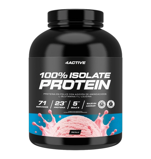 PROTEINA 100% ISOLATE 2000GR 71 SERVICIOS FRUTILLA - 4ACTIVE - 1